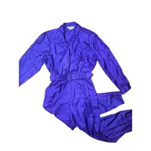 1980s VINTAGE JOAN WALTERS PURPLE JUMPSUIT SIZE 16 Or XL